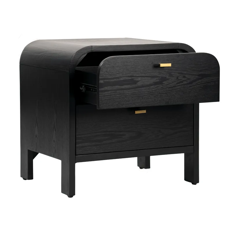 Chisholm Bedside Table Black, 60cm W x 50cm D x 60cm H (RRP $1859) - Image 3