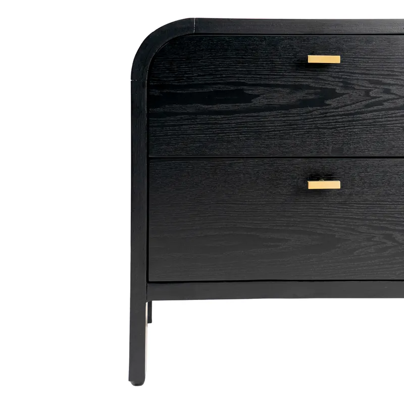 Chisholm Bedside Table Black, 60cm W x 50cm D x 60cm H (RRP $1859) - Image 5