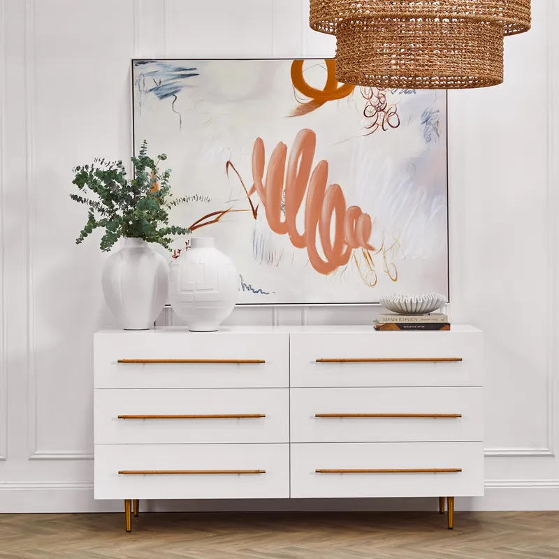 Retreat 6 Drawer Chest White, 160cm W x 50cm D x 83cm H (RRP $4389) - Image 2