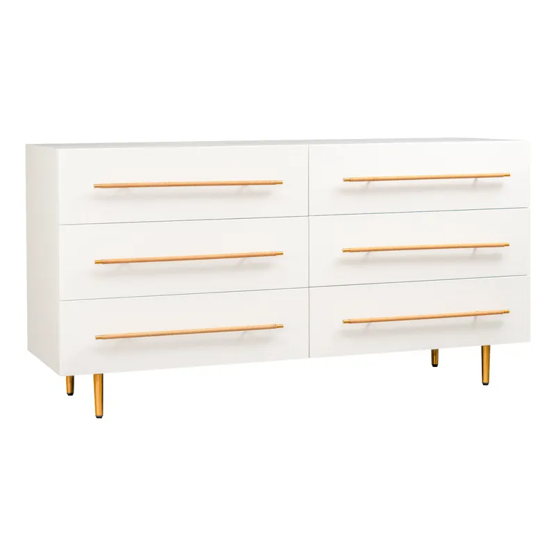 Retreat 6 Drawer Chest White, 160cm W x 50cm D x 83cm H (RRP $4389) - Image 3