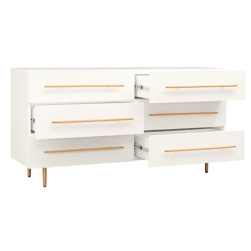 Retreat 6 Drawer Chest White, 160cm W x 50cm D x 83cm H (RRP $4389) - Image 5