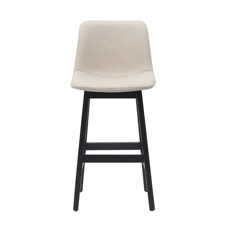Jermaine Bar Stool Set of 2 Sand, 40cm W x 40cm D x 65cm H (RRP $759) - Image 2