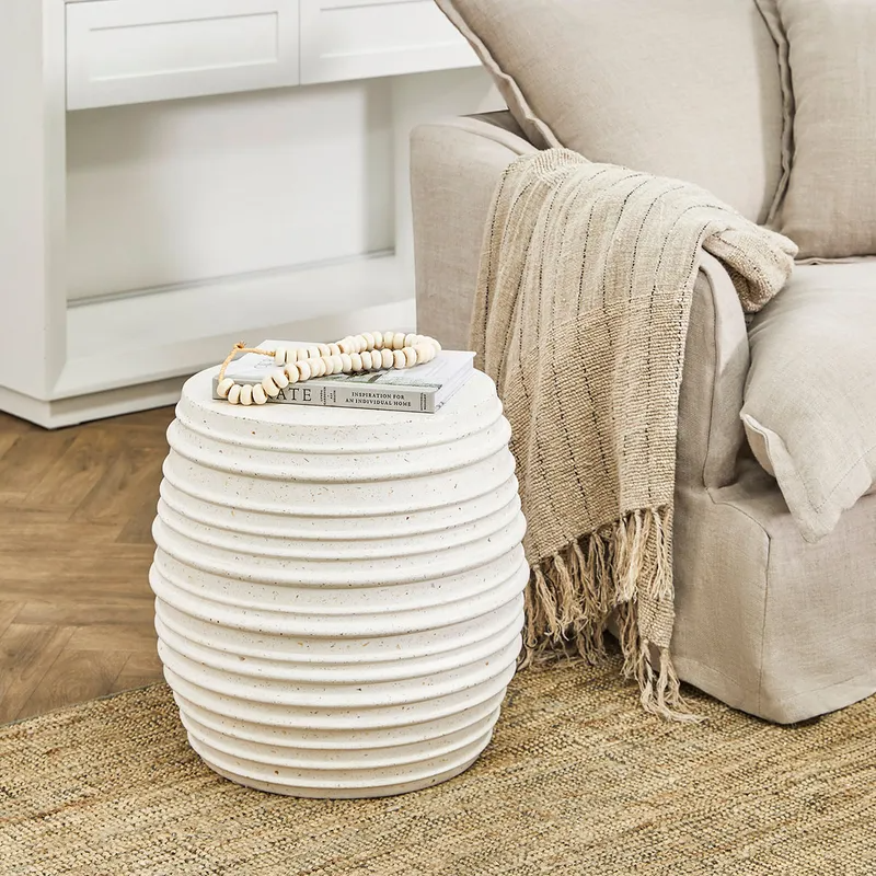 Casa Concrete Stool Terrazzo, 48cm W x 48cm D x 46cm H (RRP $561) - Image 2
