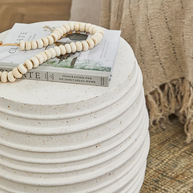 Casa Concrete Stool Terrazzo, 48cm W x 48cm D x 46cm H (RRP $561) - Image 4