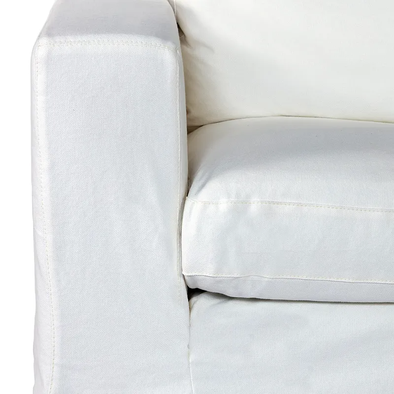 Bungalow 3 Seater Slip Cover Sofa White Cotton, 233cm W x 100cm D x 82cm H (RRP $6325) - Image 3