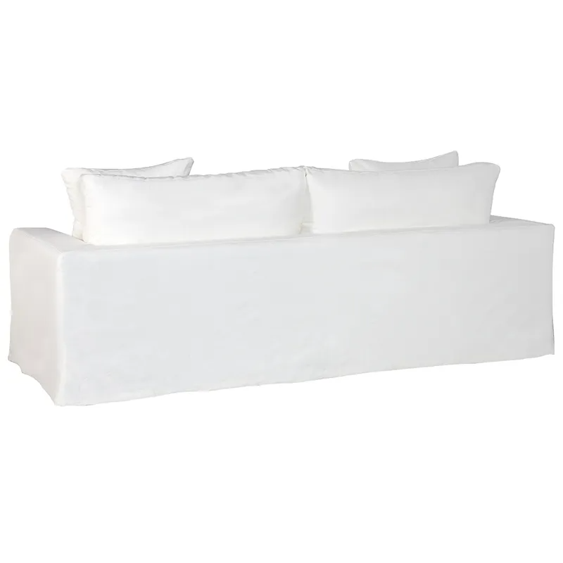 Bungalow 3 Seater Slip Cover Sofa White Cotton, 233cm W x 100cm D x 82cm H (RRP $6325) - Image 5