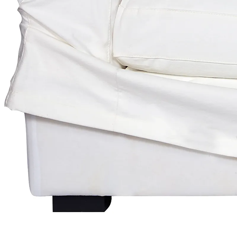 Bungalow 3 Seater Slip Cover Sofa White Cotton, 233cm W x 100cm D x 82cm H (RRP $6325) - Image 6