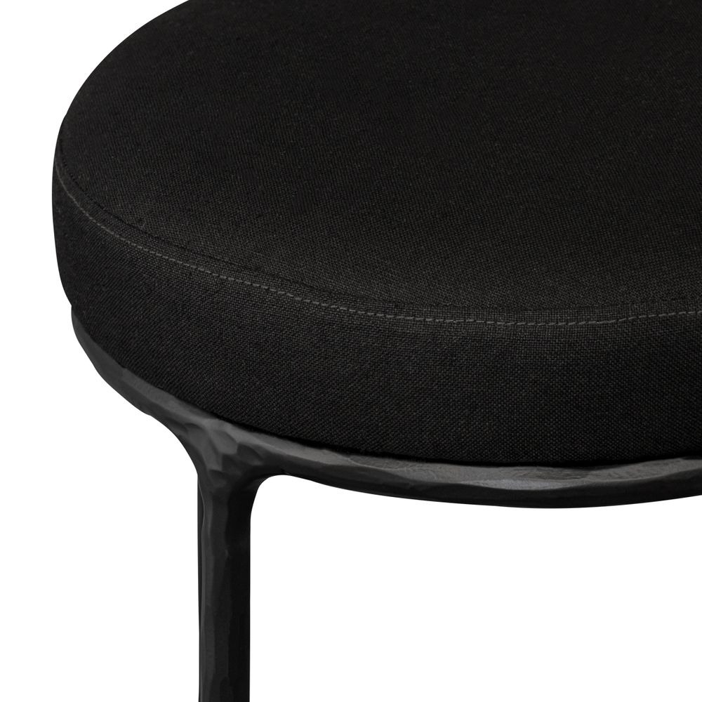Heston Black Kitchen Stool Black Linen, 59cm W x 46.5cm D x 99cm H (RRP $1089) - Image 6