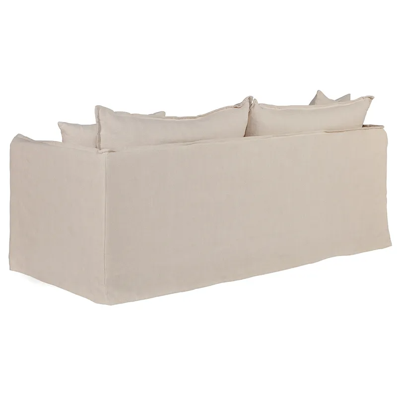 Palm Beach 3 Seater Slip Cover Sofa Natural Linen, 210cm W x 97cm D x 89cm H (RRP $4147) - Image 4