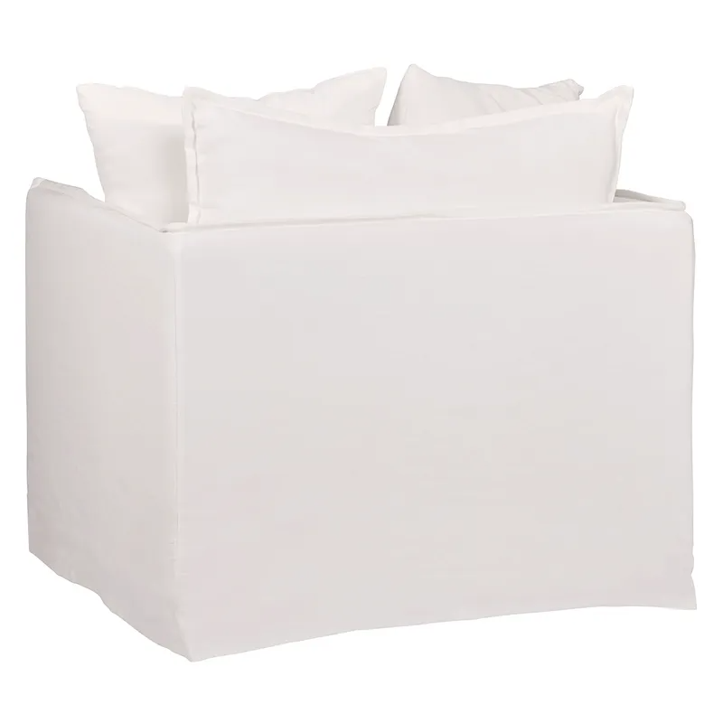 Palm Beach Slip Cover Arm Chair White Linen, 100cm W x 97cm D x89cm H (RRP $2409) - Image 5