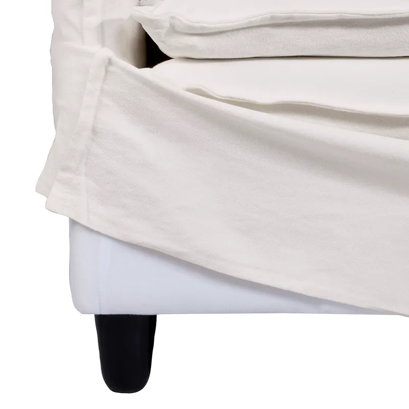 Palm Beach Slip Cover Arm Chair White Linen, 100cm W x 97cm D x89cm H (RRP $2409) - Image 7