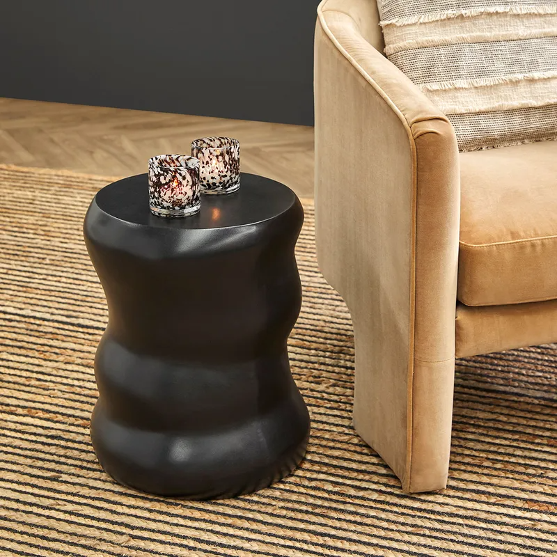 Dune Concrete Stool Black, 39cm W x 39cm D x 46cm H (RRP $407) - Image 2