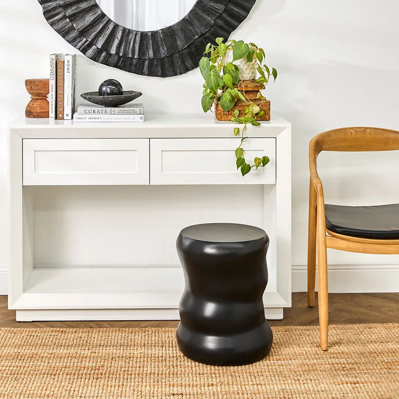 Dune Concrete Stool Black, 39cm W x 39cm D x 46cm H (RRP $407) - Image 4