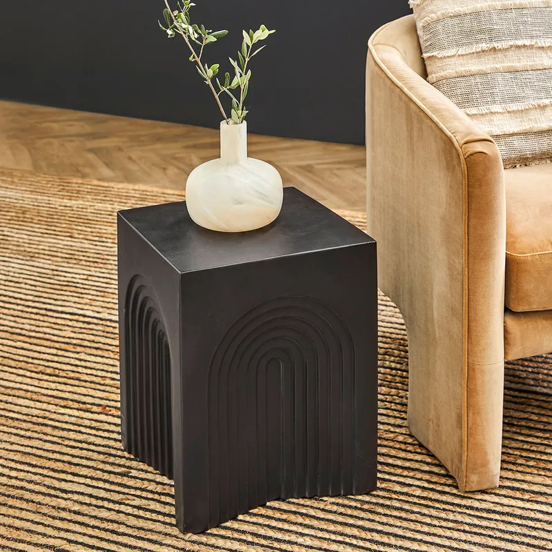 Arc Concrete Stool Charcoal, 36cm W x 36cm D x 45.5cm H (RRP $473) - Image 2