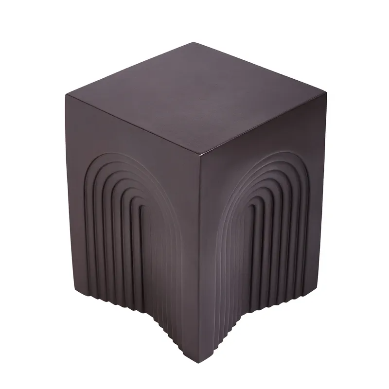 Arc Concrete Stool Charcoal, 36cm W x 36cm D x 45.5cm H (RRP $473) - Image 4