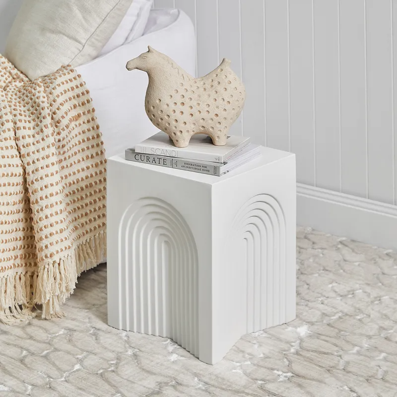 Arc Concrete Stool White, 36cm W x 36cm D x 45.5cm H (RRP $473) - Image 2