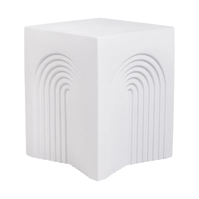 Arc Concrete Stool White, 36cm W x 36cm D x 45.5cm H (RRP $473) - Image 3