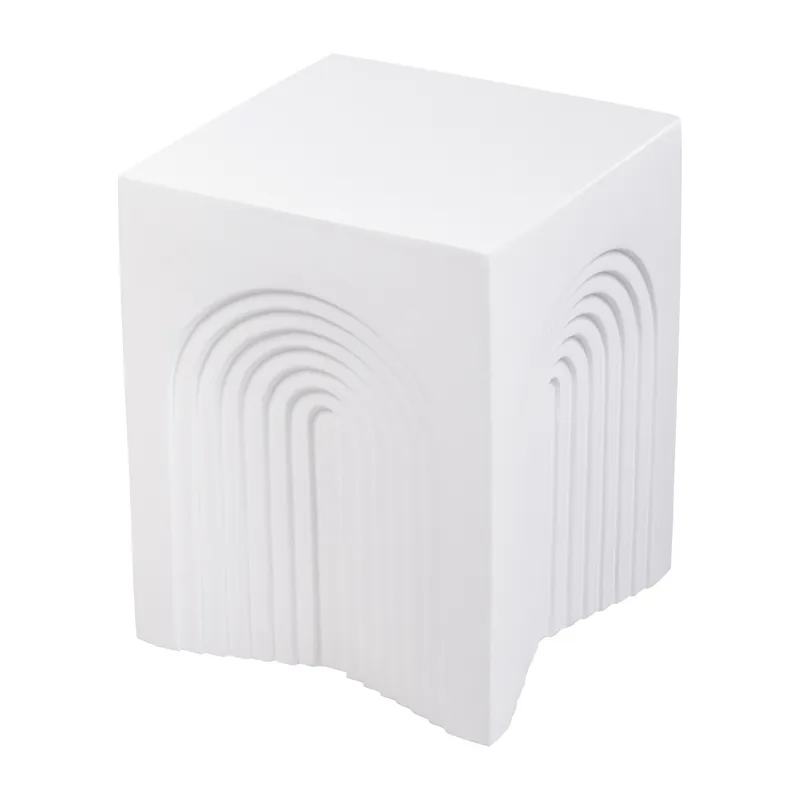 Arc Concrete Stool White, 36cm W x 36cm D x 45.5cm H (RRP $473) - Image 7