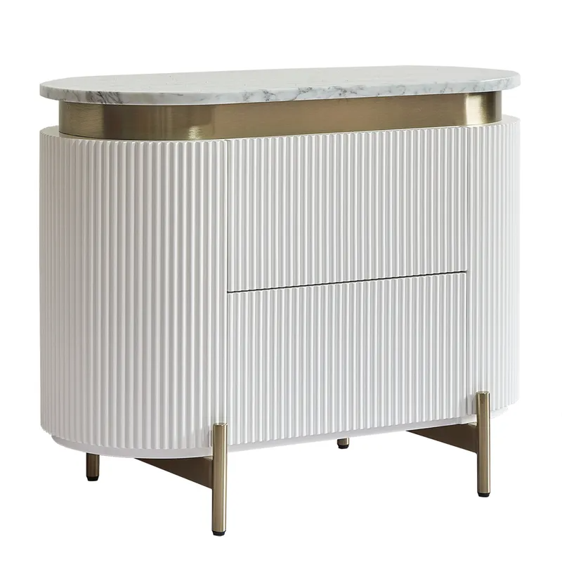 Demarco Bedside Table White, 76cm W x 40cm D x 60cm H (RRP $2453) - Image 3