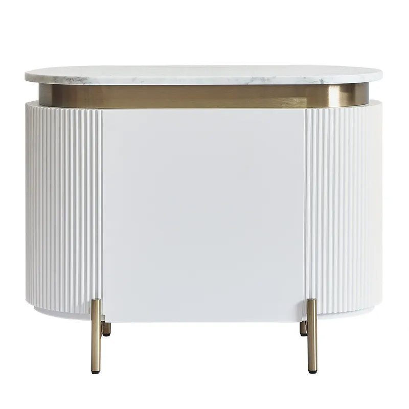 Demarco Bedside Table White, 76cm W x 40cm D x 60cm H (RRP $2453) - Image 5