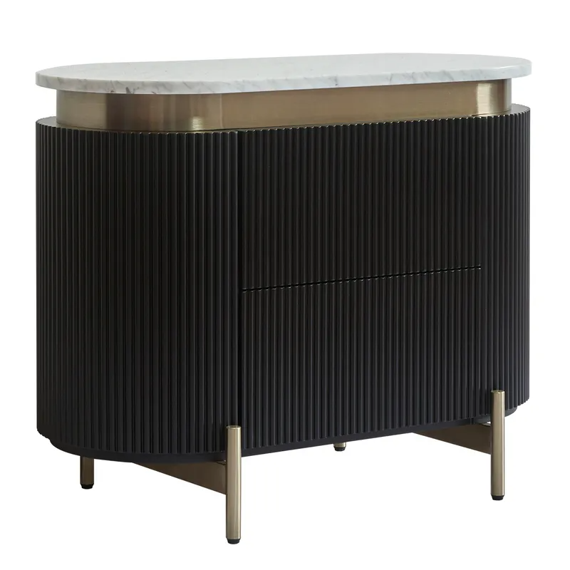 Demarco Bedside Table Black, 76cm W x 40cm D 60cm H (RRP $2453) - Image 3