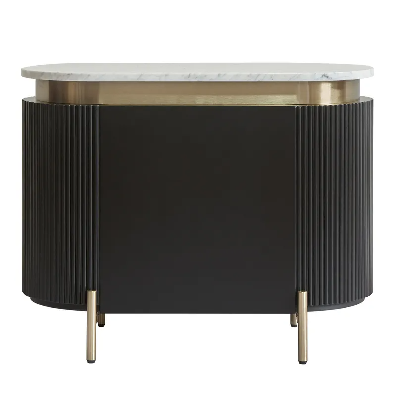 Demarco Bedside Table Black, 76cm W x 40cm D 60cm H (RRP $2453) - Image 4
