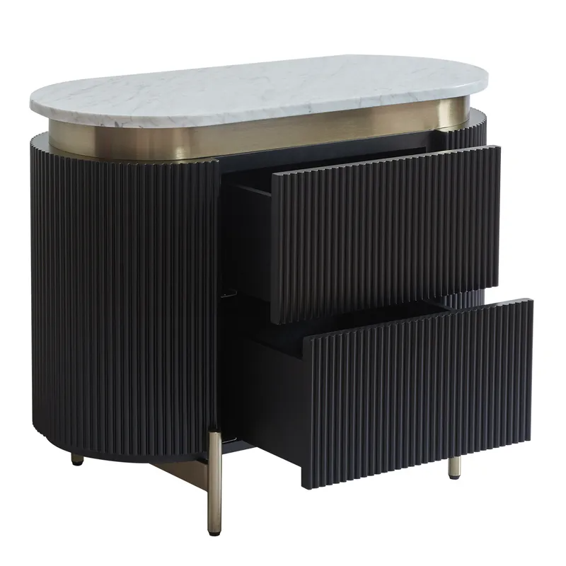 Demarco Bedside Table Black, 76cm W x 40cm D 60cm H (RRP $2453) - Image 5
