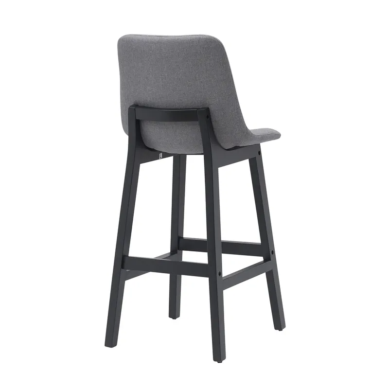 Jermaine Bar Stool Set of 2 Stone Grey, 46.5cm W x 59cm D x 99cm H (RRP $759) - Image 3