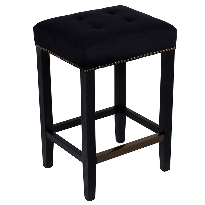 Canyon Black Kitchen Stool Black Cotton, 57.50cm L x 45cm W x 75cm H (RRP $539) - Image 2