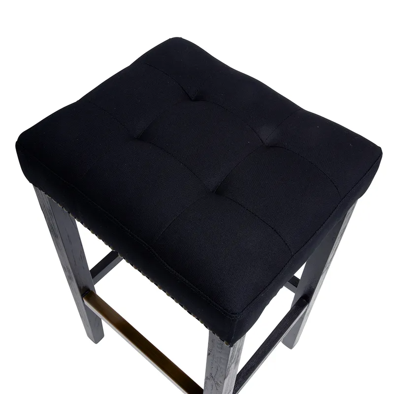 Canyon Black Kitchen Stool Black Cotton, 57.50cm L x 45cm W x 75cm H (RRP $539) - Image 3