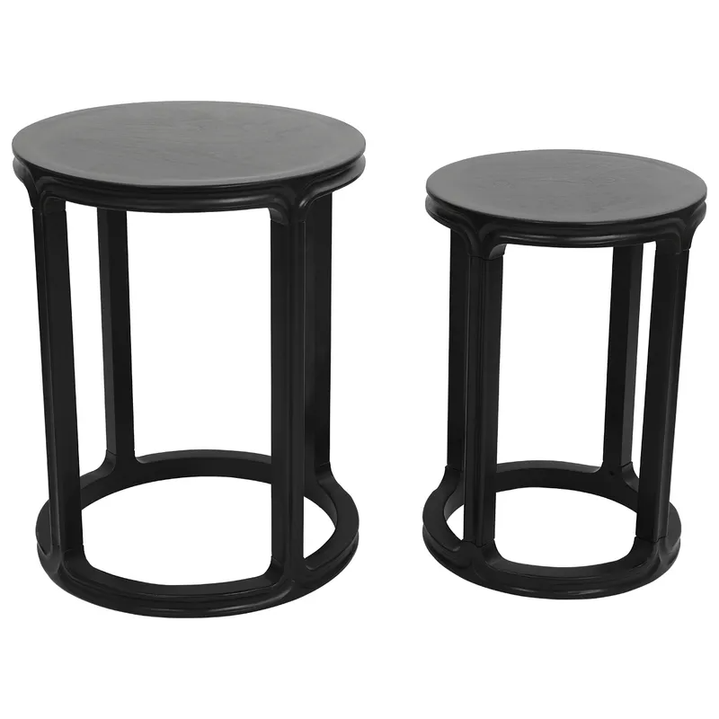 Cadie Nesting Side Tables Black, 49cm D x 49cm W x 63cm H (RRP $605) - Image 2
