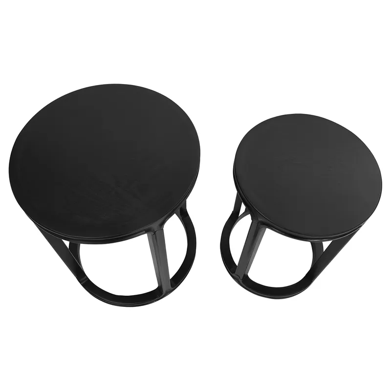 Cadie Nesting Side Tables Black, 49cm D x 49cm W x 63cm H (RRP $605) - Image 3