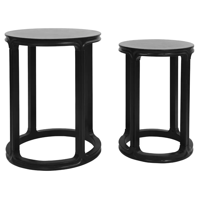 Cadie Nesting Side Tables Black, 49cm D x 49cm W x 63cm H (RRP $605) - Image 4