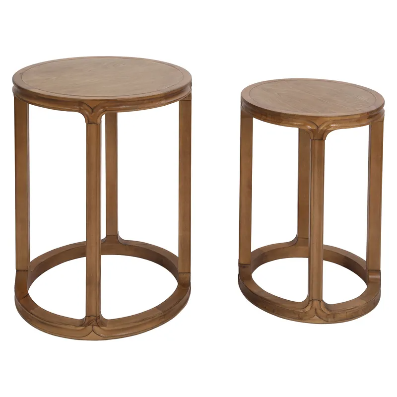 Cadie Nesting Side Tables Walnut, 49cm D x 49cm W x 63cm H (RRP $605) - Image 4