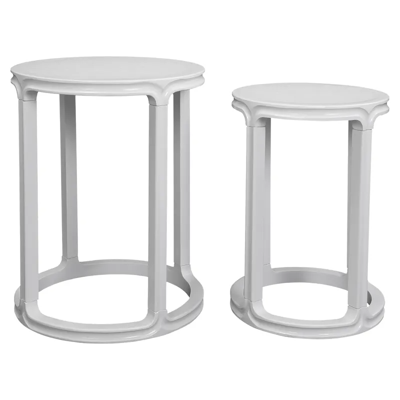 Cadie Nesting Side Tables White, 49cm D x 49cm W x 63cm H (RRP $605) - Image 2