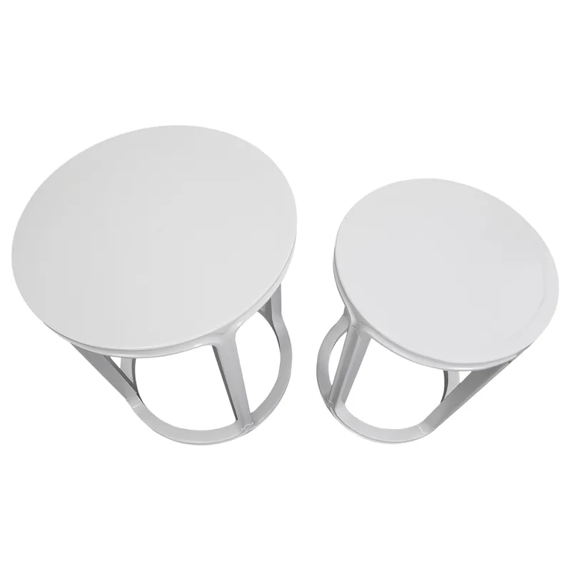 Cadie Nesting Side Tables White, 49cm D x 49cm W x 63cm H (RRP $605) - Image 3