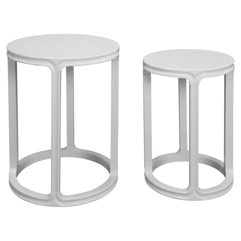Cadie Nesting Side Tables White, 49cm D x 49cm W x 63cm H (RRP $605) - Image 4