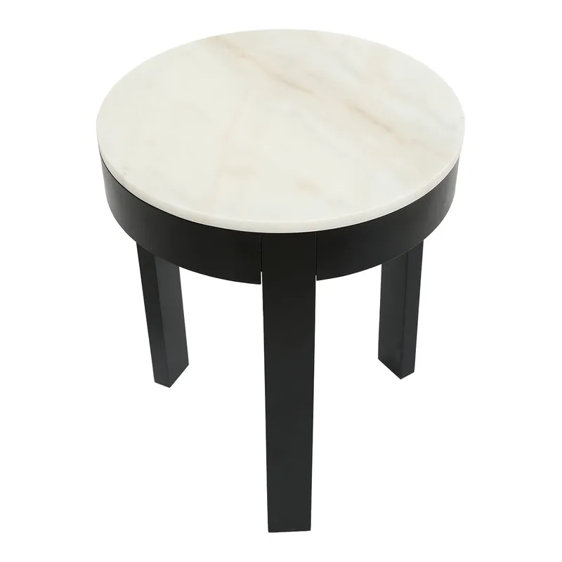 Oliver Marble Side Table Large Black, 52cm W x 52cm D x 53cm H (RRP $429) - Image 2
