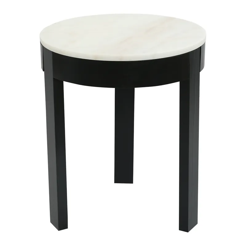 Oliver Marble Side Table Large Black, 52cm W x 52cm D x 53cm H (RRP $429) - Image 3