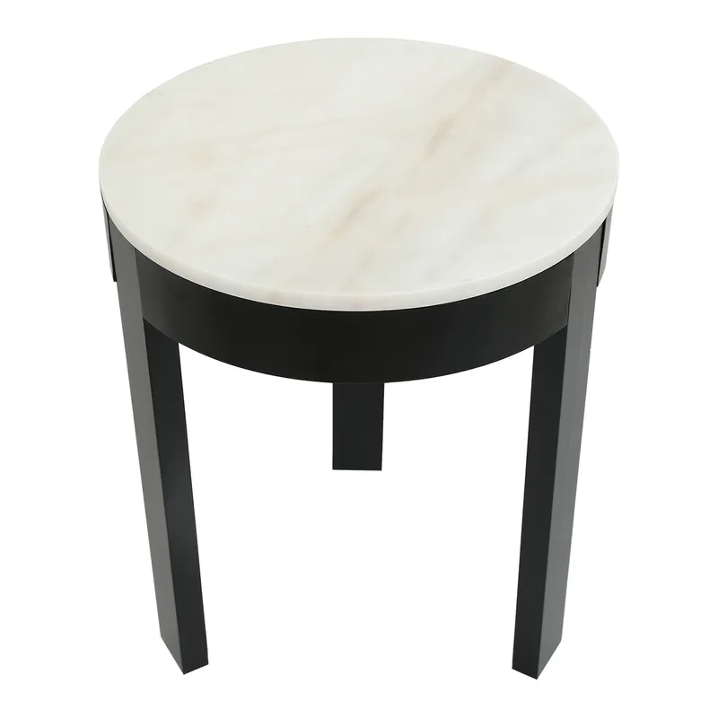 Oliver Marble Side Table Large Black, 52cm W x 52cm D x 53cm H (RRP $429) - Image 4