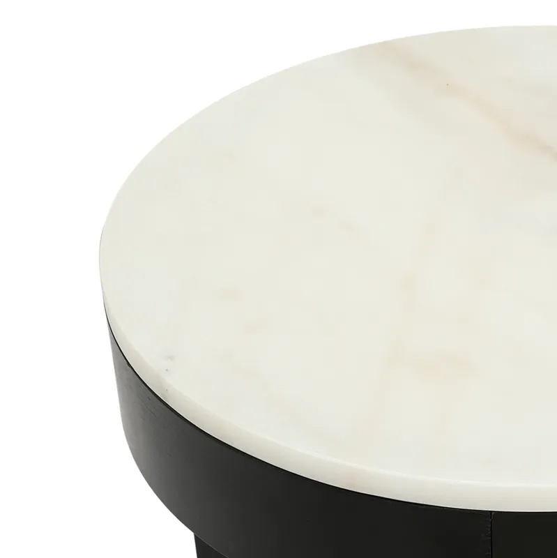 Oliver Marble Side Table Large Black, 52cm W x 52cm D x 53cm H (RRP $429) - Image 5