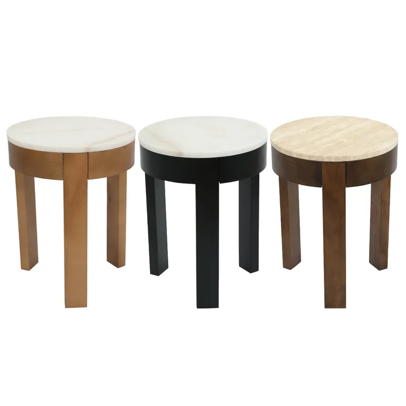 Oliver Travertine Side Table Small Brown, 40.5cm W x 40.5cm D x 52.5cm H (RRP $319) - Image 5