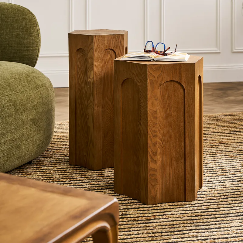 Winston Tall Side Table Walnut, 30cm W x 26cm D x 61cm H (RRP $209) - Image 2