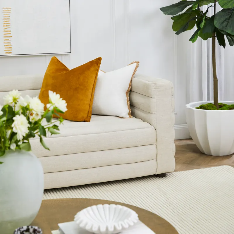 Colorado 3 Seater Sofa White Boucle, 240cm W x 96cm D x 71cm H (RRP $4999) - Image 4