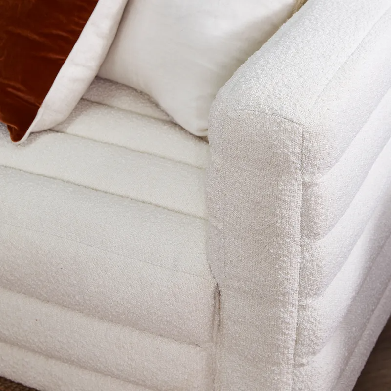 Colorado 3 Seater Sofa White Boucle, 240cm W x 96cm D x 71cm H (RRP $4999) - Image 5