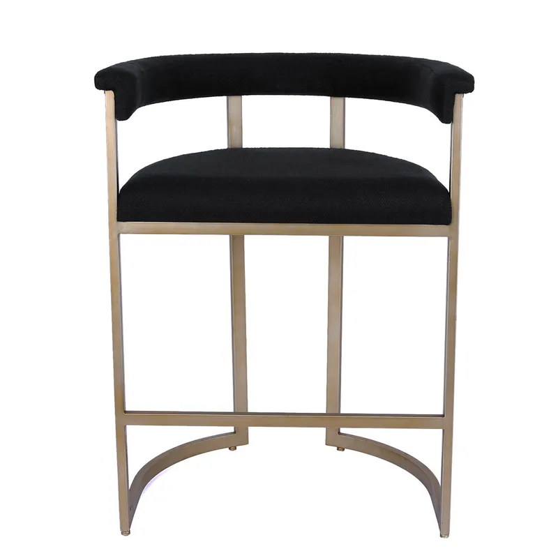 Dino Kitchen Stool Black Linen, 45cm W x 48cm D x 84.50cm H (RRP $605) - Image 2