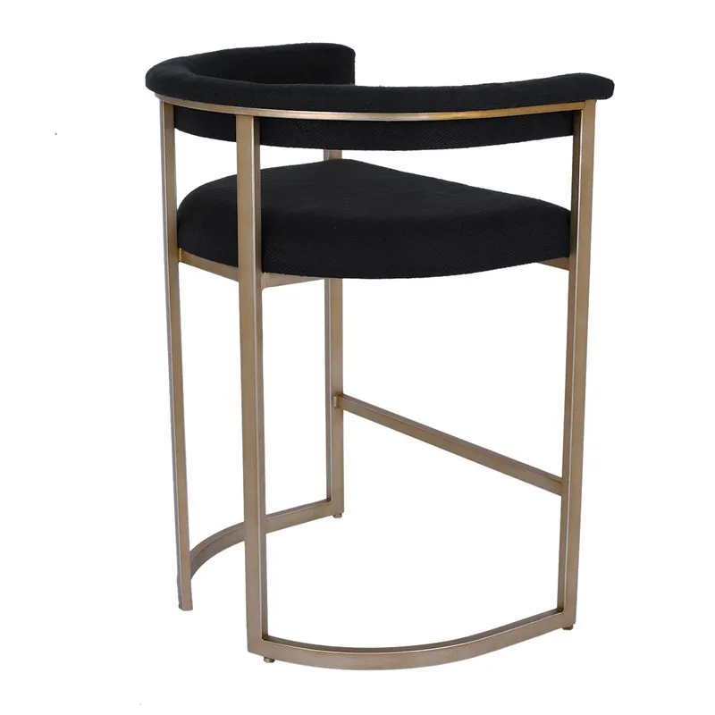 Dino Kitchen Stool Black Linen, 45cm W x 48cm D x 84.50cm H (RRP $605) - Image 3