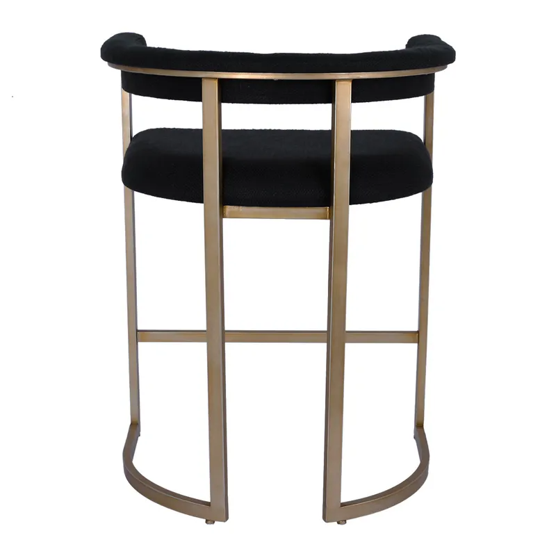 Dino Kitchen Stool Black Linen, 45cm W x 48cm D x 84.50cm H (RRP $605) - Image 6