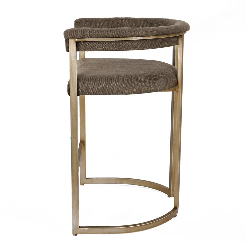 Dino Kitchen Stool Chocolate Linen, 47cm W x 48cm D x 75cm H (RRP $605) - Image 3