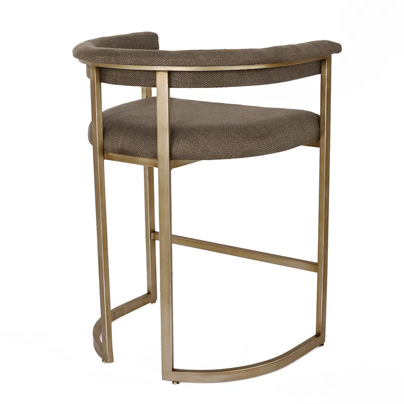 Dino Kitchen Stool Chocolate Linen, 47cm W x 48cm D x 75cm H (RRP $605) - Image 4